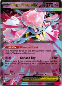 Pokemon Mega Diancie ex 041/094 Double Rare NM - Image 1