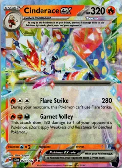 Pokemon Cinderace ex 028/142 Double Rare NM - Image 1