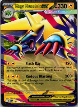 Pokemon Mega Manectric ex 050/132 Double Rare NM - Image 1