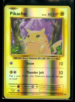 Pokemon PIKACHU 35/108 - XY Evolutions - Rev Holo - NEAR MINT/MINT - Off Center - Image 1