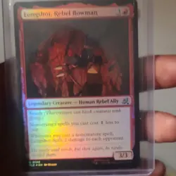 Magic: The Gathering Longshot, Rebel Bowman Legendary Creature Red Holo Card - Image 1