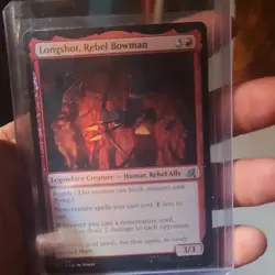 Magic: The Gathering Longshot, Rebel Bowman Legendary Creature Red Holo Card - Image 3