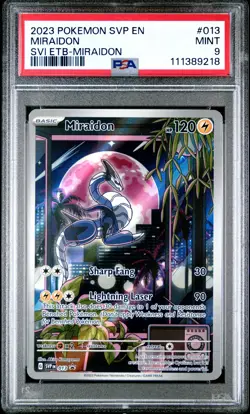Miraidon Svi Etb-Miraidon Pokemon Svp En-Sv Black Star Promo 013 NM PSA 9 - Image 1