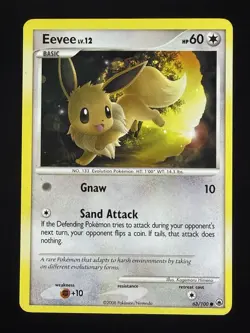 Eevee 63/100 Pokemon TCG Diamond & Pearl Majestic Dawn Common Heavy Play HP - Image 1