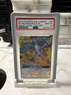 Pokemon TCG Moltres Zapdos Articuno GX Full Art Hidden Fates 66/68 Holo PSA 10 - Image 1