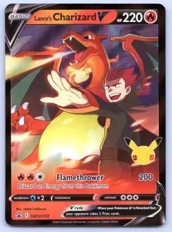 Lance's Charizard V SWSH133 Holo Promo Sword & Shield Celebrations Pokemon NM - Image 1