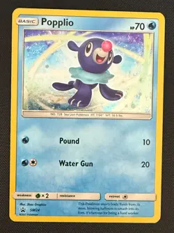 Pokemon TCG - Popplio - SM24 - Cosmos Holo - Black Star Promo - MP - Image 1