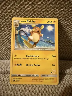 Alolan Raichu – Battle Academy Stamp #SM65 – Black Star Promo – Pokemon Card NM - Image 1