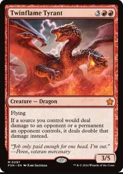 Twinflame Tyrant Foundations Regular magic the gathering card - Image 1
