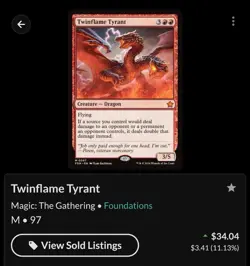 Twinflame Tyrant Foundations Regular magic the gathering card - Image 2