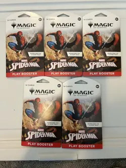 MTG Magic The Gathering Spider-Man TCG Marvel Sleeved Booster Pack Lot of 5 - Image 1