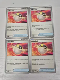 4 x Ultra Ball 131/132 Mega Evolution Pokemon TCG Trainer Playset Deck Building - Image 1