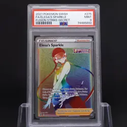 PSA 9 - Elesa's Sparkle 275/264 Fusion Strike SR Full Art Trainer Pokemon TCG - Image 1