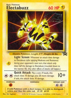 Electabuzz 2 Wizards Black Star Promos Promo NM 1999 - Image 2