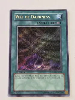 Veil of Darkness GLAS-EN088 Secret Rare 1st Edition Gladiators Assault Yugioh NM - Image 1