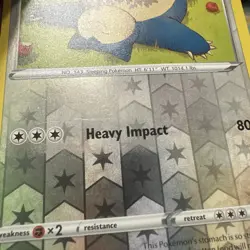 POKEMON SNORLAX 206/264 REVERSE HOLO FUSION STRIKE LP - Image 2