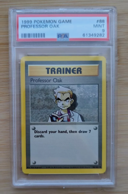 PSA 9 MINT 1999 BASE SET POKEMON TRAINER PROFESSOR OAK 88/102 #88 WOTC GRADED - Image 1