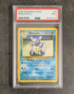 PSA 9 MINT 1999 BASE SET POKEMON WARTORTLE #42 42/102 WOTC TCG GRADED - Image 1