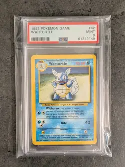 PSA 9 MINT 1999 BASE SET POKEMON WARTORTLE #42 42/102 WOTC TCG GRADED - Image 3