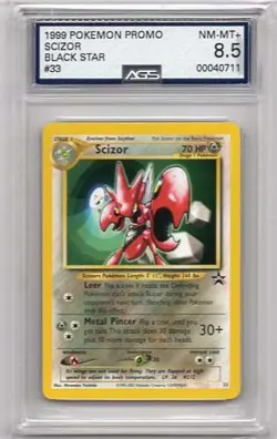 SCIZOR BLACK STAR #33 POKEMON AGS #00040711 GRADED NEAR MINT-MINT+ 8.5 1999 - Image 1