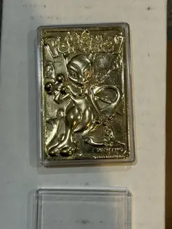 1999 Burger King Pokemon Mewtwo 23k Gold Plated Trading Card Used - Image 1