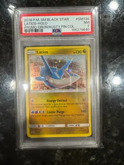 2018 Pokemon Black Star Promo Dragon Majesty Latios Holo SM136 PSA 7 - Image 3