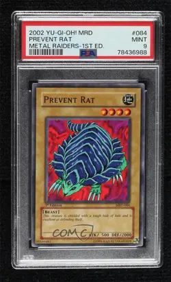 Prevent Rat 1st Ed. YuGiOh Metal Raiders PSA 9 MINT 2002 - Image 1