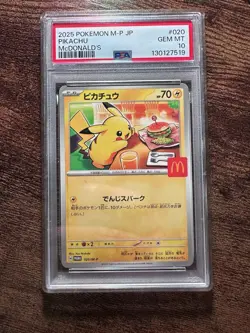 Pokemon Pikachu Promo McDonald's 2025 Japanese PSA 10 - Image 1