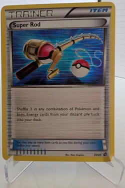 Pokemon TCG Super Rod Holo Rare 20/20 Dragon Vault Trainer Item Card - Image 1