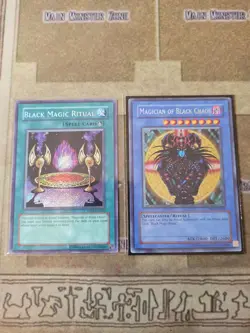 YUGIOH MAGICIAN OF BLACK CHAOS + BLACK MAGIC RITUAL PP01 SECRET UNLIMITED ED LP - Image 1