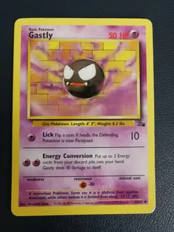Pokemon Card Gastly 33/62 Fossil Uncommon WOTC - Image 1