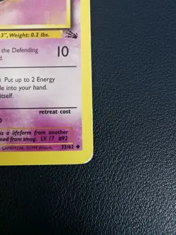 Pokemon Card Gastly 33/62 Fossil Uncommon WOTC - Image 5
