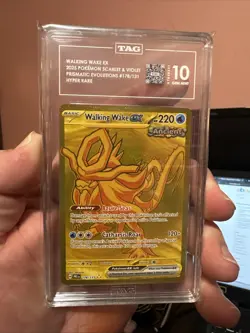 2025 Pokemon Prismatic Evolutions Walking Wake Ex Gold 178/131 TAG Gem Mint 10! - Image 1