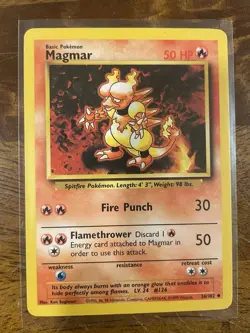 Pokemon TCG Magmar Base Set 36/102 Regular Uncommon - Image 1