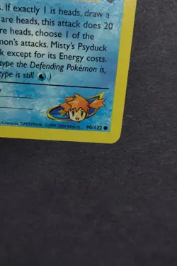 Misty's Psyduck Pokemon Card 1st Edition 90/132 Trading Game Gym Challenge - Image 4