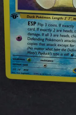 Misty's Psyduck Pokemon Card 1st Edition 90/132 Trading Game Gym Challenge - Image 5