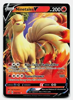 NINETALES V REBEL CLASH 026/192 NM V RARE POKEMON - Image 2