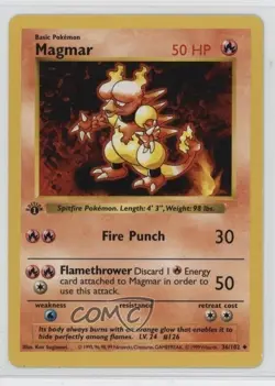 Magmar Shadowless 1st Ed. Pokemon Base Set #36 1999 - Image 1