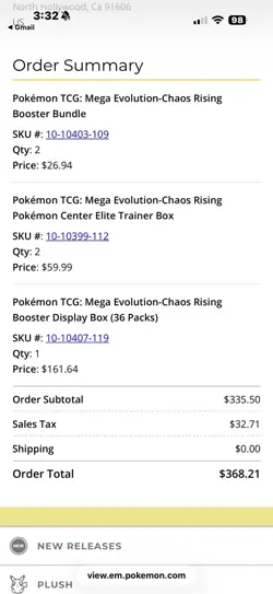Pokemon TCG PRESALE: Mega Evolution Chaos Rising Booster Display Box 36 Packs - Image 3