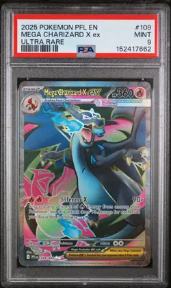 Mega Charizard X EX 109/094 Ultra Rare PSA 9 Pokemon TCG Phantasmal Flames Eng - Image 1