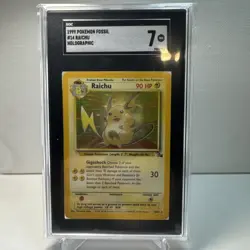 1999 Pokemon Fossil Raichu Holo #14/62 SGC 7 - Image 1