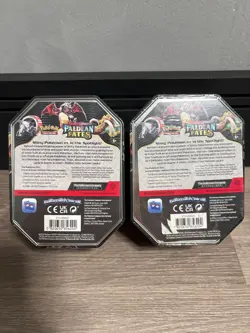 Pokemon Scarlet & Violet Paldean Fates Charizard & Great Tusk EX Tin *New* - Image 2
