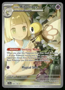 Pokemon Cards Lillie's Ribombee 164/159 Journey Together Illustration Rare NM *3 - Image 1
