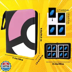 Card Binder 4-Pocket, 400 Pockets Fashion Design Trading Card Holder for Spor - Image 4