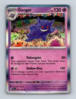 Gengar 094 2023 Pokemon TCG Scarlet & Violet MEW 151 Holo Rare Card NM+ (I) - Image 1