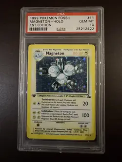 PSA 10 Magneton 11/62 HOLO RARE Fossil 1ST EDITION TCG - please read description - Image 1
