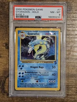 GYARADOS-HOLO PSA 8 2000 POKEMON BASE SET 2 #7 - Image 1