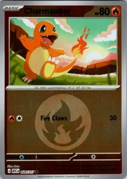 CHARMANDER (ENERGY SYMBOL PATTERN) 020/217 HOLO ME: ASCENDED HEROES POKEMON NM/M - Image 1