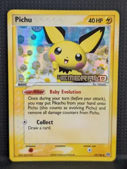 PICHU REVERSE HOLO STAMP 59/106 EX EMERALD POKEMON ENGLISH NM - Image 1