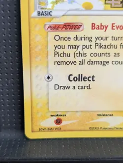 PICHU REVERSE HOLO STAMP 59/106 EX EMERALD POKEMON ENGLISH NM - Image 5
